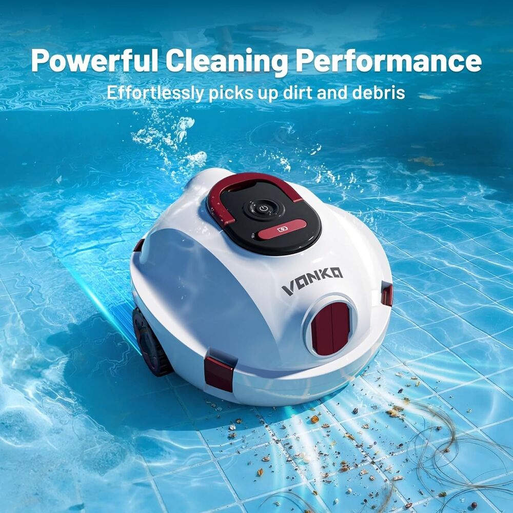 VONKO P10 Cordless Robotic Pool Cleaner, Above Ground Pool & Flat Inground Pool - Picture 4 of 8